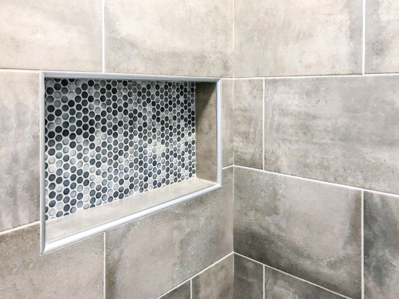 Tile Accents in Shower Niche